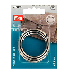Prym Bag Ring 35mm Silver Coloured 2pcs