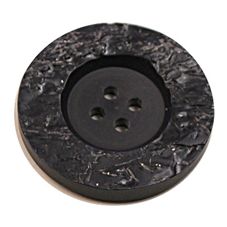 Acrylic Button 4 Hole Metallic 14mm Black