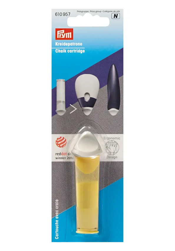 Prym Chalk Wheel Stick Refil Yellow Ergonomic