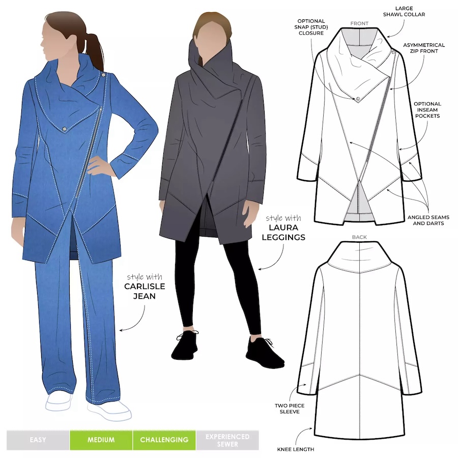 Genevieve Jacket Pattern Size 18-30 By Style Arc (Avail Mar)