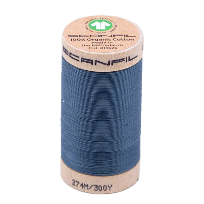 Aegean Blue 30/2 Weight Scanfil Organic Thread 274 Metres (300 Yards)