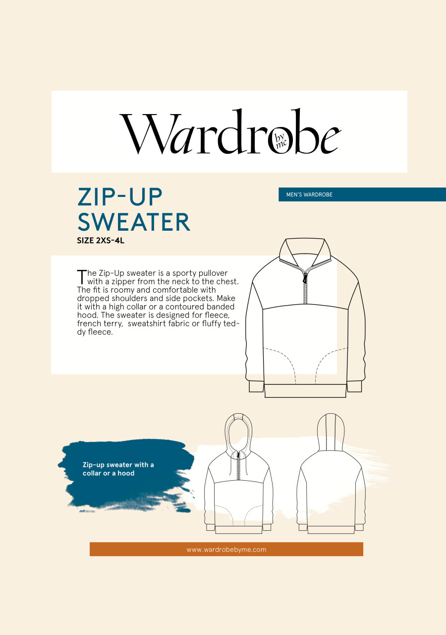 Zip-Up Sweater Pattern By Wardrobe By Me