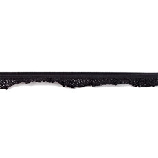 Black Ruffle Edge Elastic - 14mm X 25m