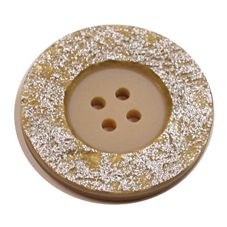Acrylic Button 4 Hole Metallic 38mm Yellow / Silver