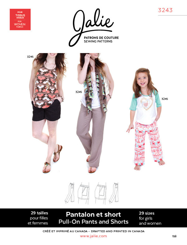 Pull On Trousers And Shorts Pattern by Jalie