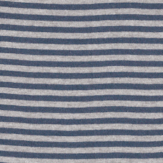 Denim / Heathered Grey Striped Tubular Ribbing by Modelo Fabrics (Due Nov)