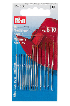 Prym Milinery Needles Sz5-10 Silver With 16 Pcs