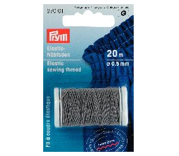 Light Grey Elastic Sewing Thread / Shirring, O.5mm X 20m