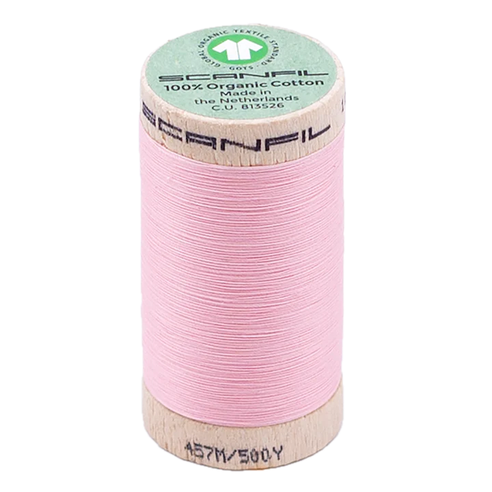 Cristal Rose 50/2 Weight Scanfil Organic Thread 457 Metres (500 Yards)