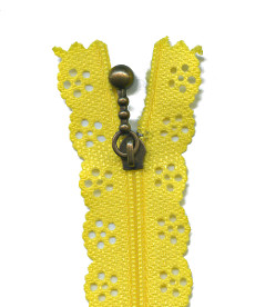 Lace Zip 35cm Length - Yellow