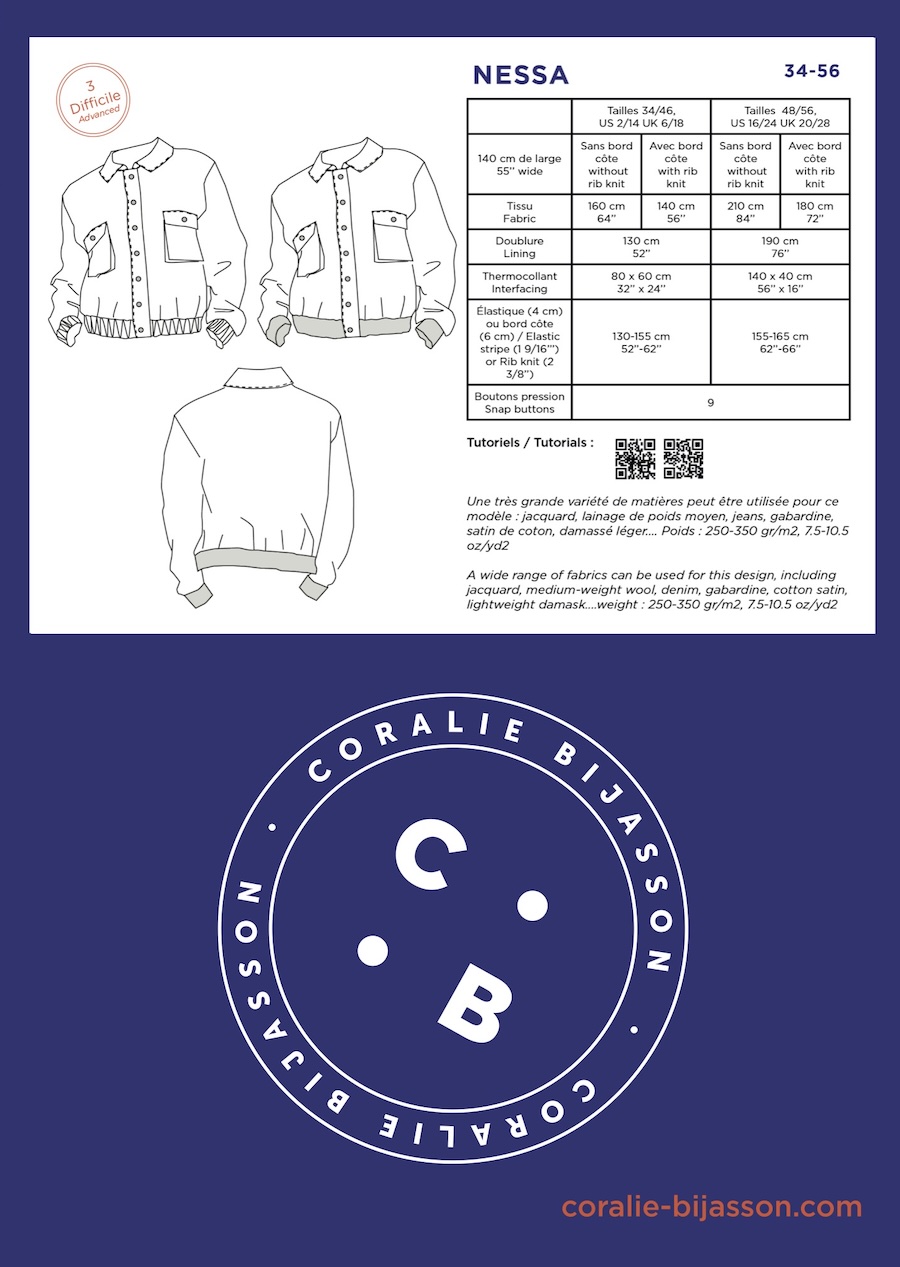 Nessa Jacket Pattern By Coralie Bijasson