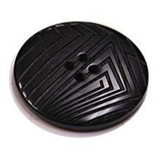 Acrylic Button 4 Hole Deep Ridged 25mm Black