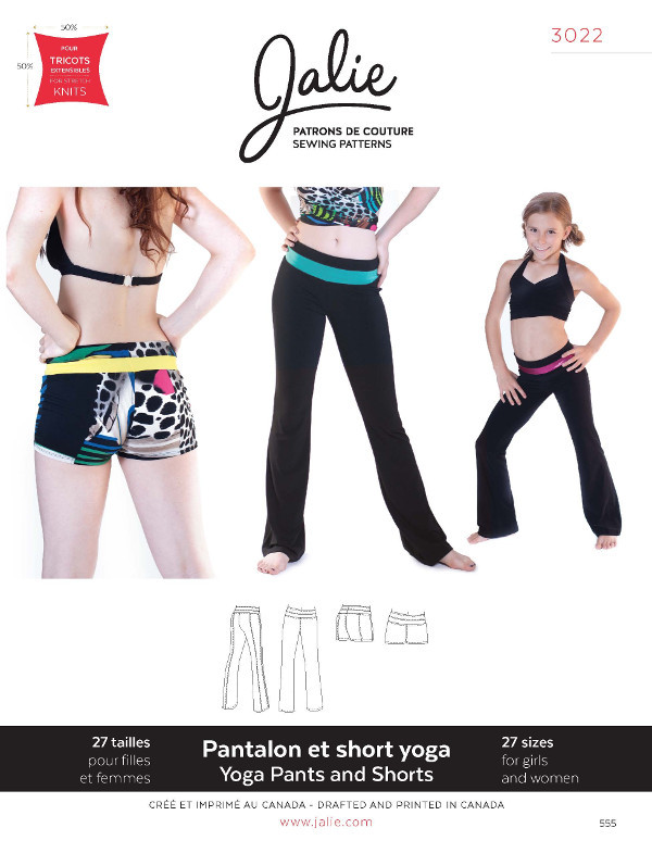 Yoga Pants And Shorts Pattern by Jalie