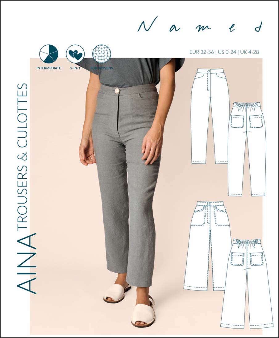 Aina Trousers and Culottes By Named Patterns