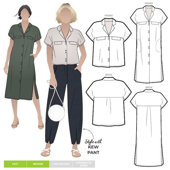 Monty Shirt and Dress Pattern Size 18-30 By Style Arc
