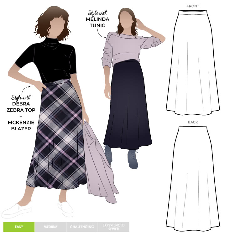 Northcote Knit Skirt Pattern Size 18-30 By Style Arc