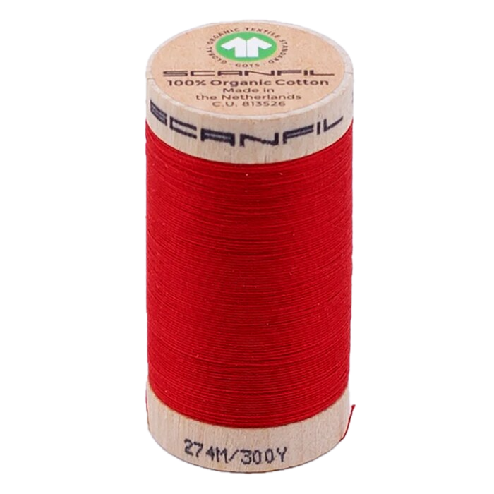High Risk Red 30/2 Weight Scanfil Organic Thread 274 Metres (300 Yards)