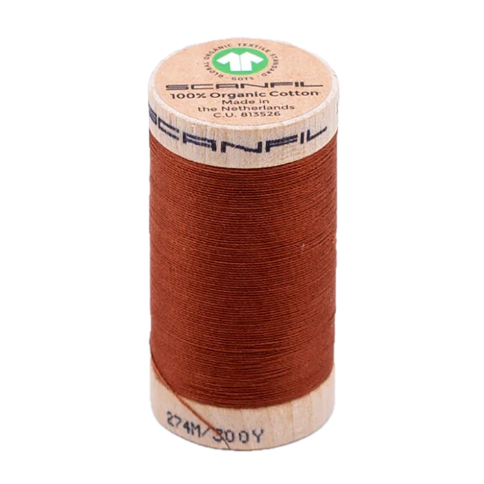 Baked Clay 30/2 Weight Scanfil Organic Thread 274 Metres (300 Yards)