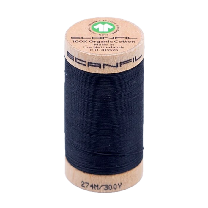 Midnight Navy 30/2 Weight Scanfil Organic Thread 274 Metres (300 Yards)