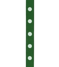 Spot Print Ribbon 3/8in 9mm Emerald/white 50yds / 46m &#8987;