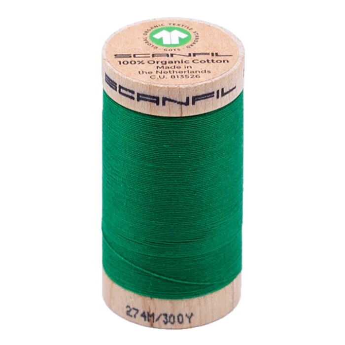 Jolly Green 30/2 Weight Scanfil Organic Thread 274 Metres (300 Yards)