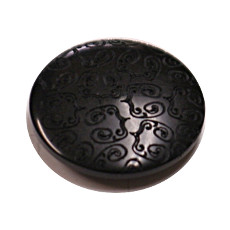 Acrylic Shank Button Embossed 15mm Black