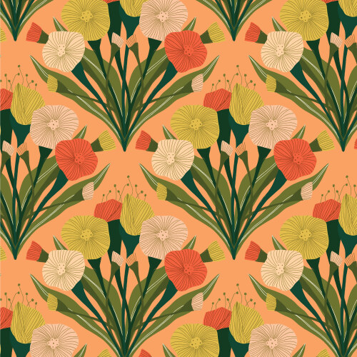 Bouquet Coral From Poppy Fields By MK Surface For Cloud9 Fabrics (Due Oct)