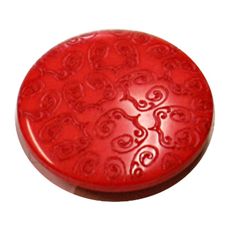 Acrylic Shank Button Embossed 15mm Bright Red