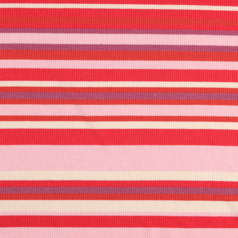 Red / Pink Striped Rib Knit from Isiro by Modelo Fabrics