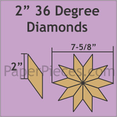 2 Inch 36 Degree Diamonds 53 Pieces - Paper Piecing