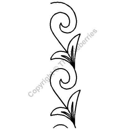 Nordic Scroll Border Quilting Stencil Size: 1 in or 3.8cm