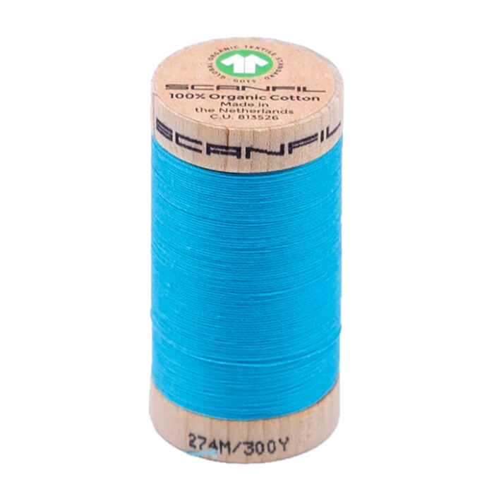 Blue Atoll 30/2 Weight Scanfil Organic Thread 274 Metres (300 Yards)
