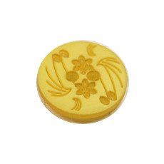 Acrylic Button 2 Hole Engraved 14mm Yellow