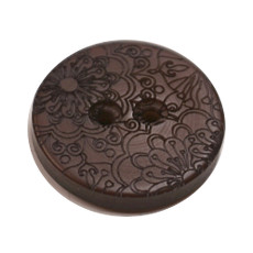 Acrylic Button 2 Hole Engraved 23mm Chocolate