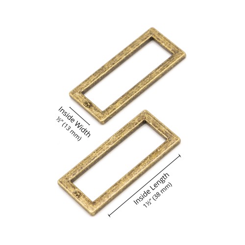 Rectangle Ring - Antique Brass - 1.5 in (38mm) Pack of 2 ByAnnie