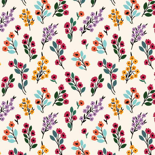 Tiny Flowers from Zebras by Maria Galybina For Cloud9 Fabrics