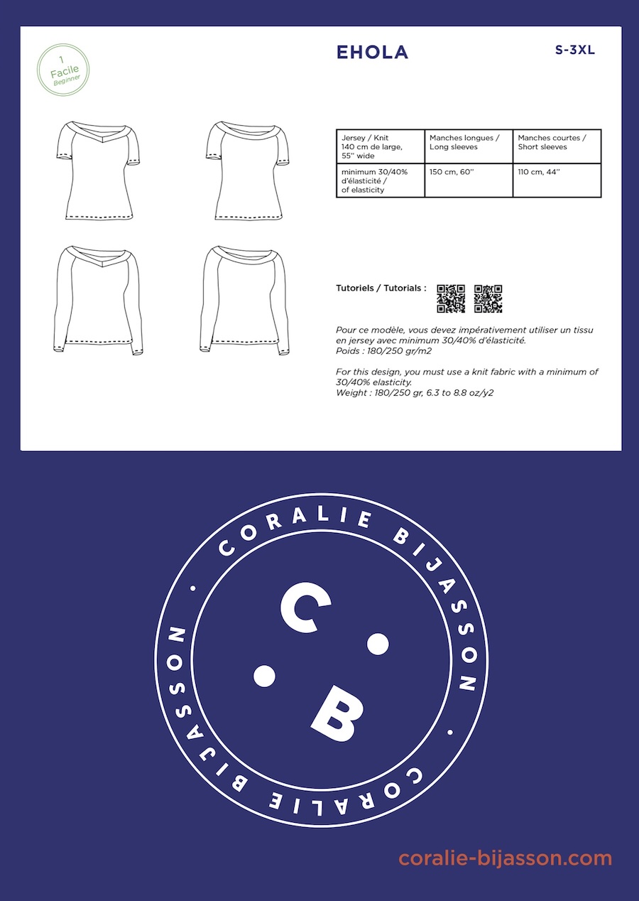 Ehola T-Shirt Pattern By Coralie Bijasson