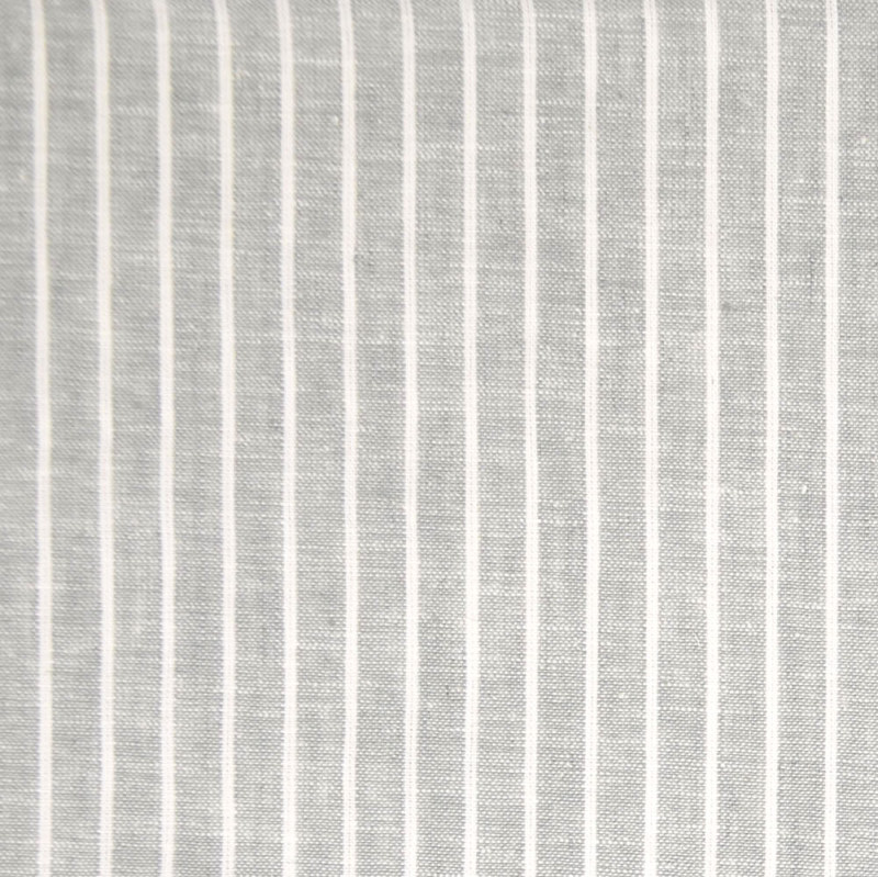 Grey Yarn Dyed Wide Stripe Linen Cotton Blend from Carbury by Modelo Fabrics
