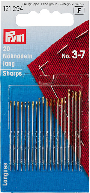 Prym Hand Sewing Needles Sharps 3-7 Assorted With 20pcs