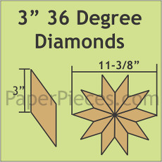3 Inch 36 Degree Diamonds 40 Pieces - Paper Piecing