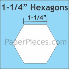 1-1/4in Hexagons Small Pack 75 Pieces - Paper Piecing