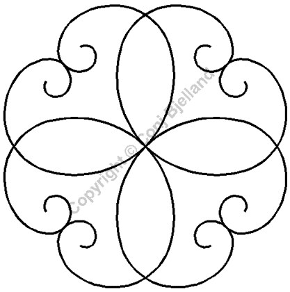 Scroll Motif Quilting Stencil Size: 5in or 12.7cm