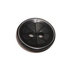 Acrylic Button 2 Hole Engraved 12mm Black