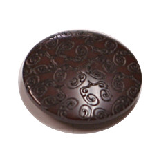 Acrylic Shank Button Embossed 15mm Chocolate