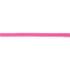 Fuchsia Spotted Crochet-edged Poplin Bias Binding Double Fold - 15mm X 25m &#8987;