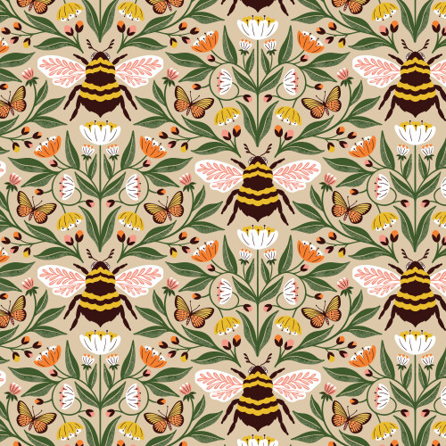 Bee-Utiful Tan From Honey Garden By Juliana Tipton For Cloud9 Fabrics (Due Nov)