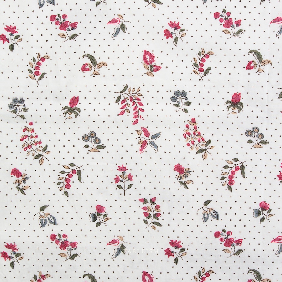 Dottie Floral In Cream From Indian Block Prints Cottage By Fableism (Avail Apr)