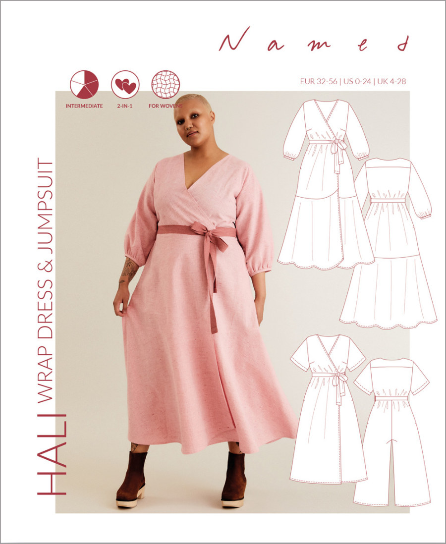 Hali Wrap Dress & Jumpsuit By Named Patterns
