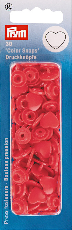 Prym Red Heart Non-sew Colour Snaps - 12.4mm 30 Pieces