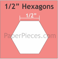 1/2in Hexagons Small Pack 125 Pieces - Paper Piecing